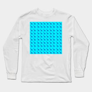 Blue Hearts Giraffe Long Sleeve T-Shirt